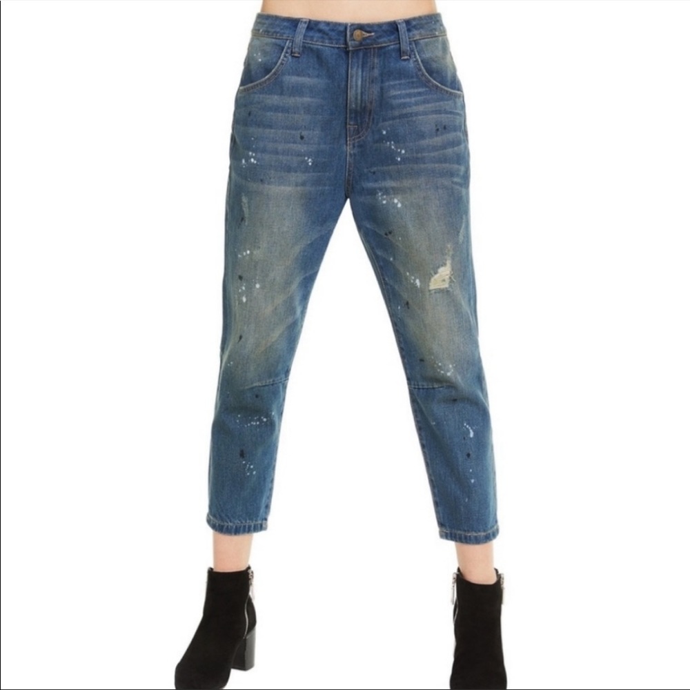 Wildfox Paint Splatter Boyfriend Jeans